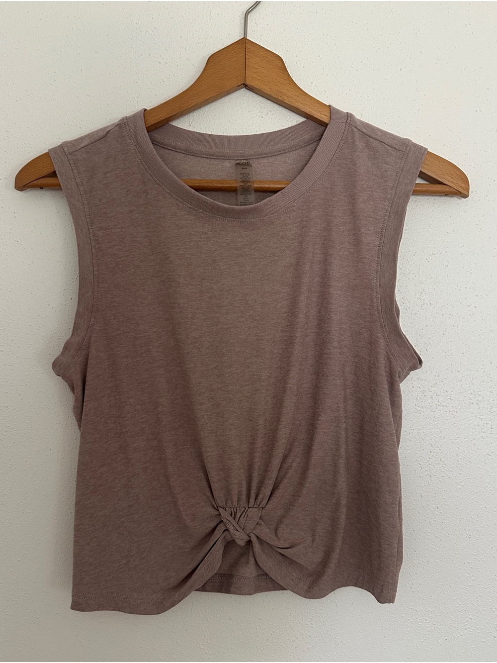 Beyond Yoga Mauve Knot-Front Muscle Tank